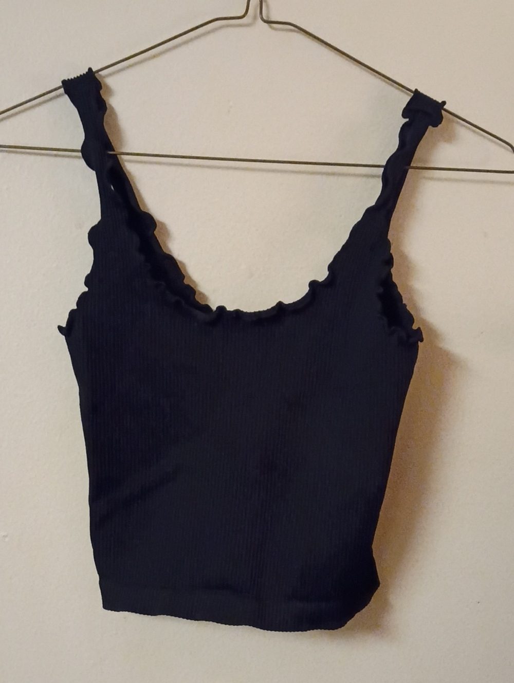Nikibiki Ribbed Scoop Neck Tank Top – Black OS